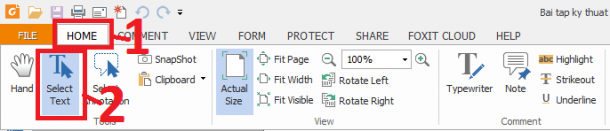 Copy văn bản trong PDF bằng Foxit Reader