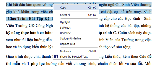 Copy văn bản trong PDF